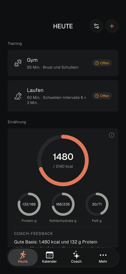 Der Plan für heute