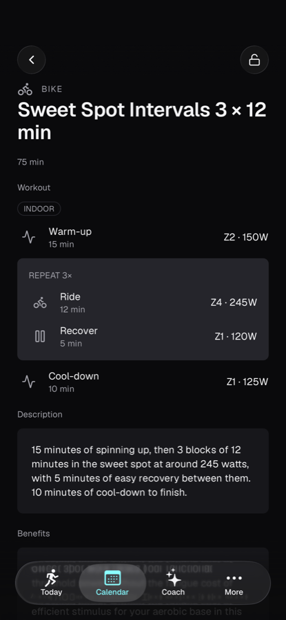 Cycling session