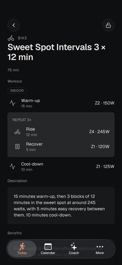 Cycling session