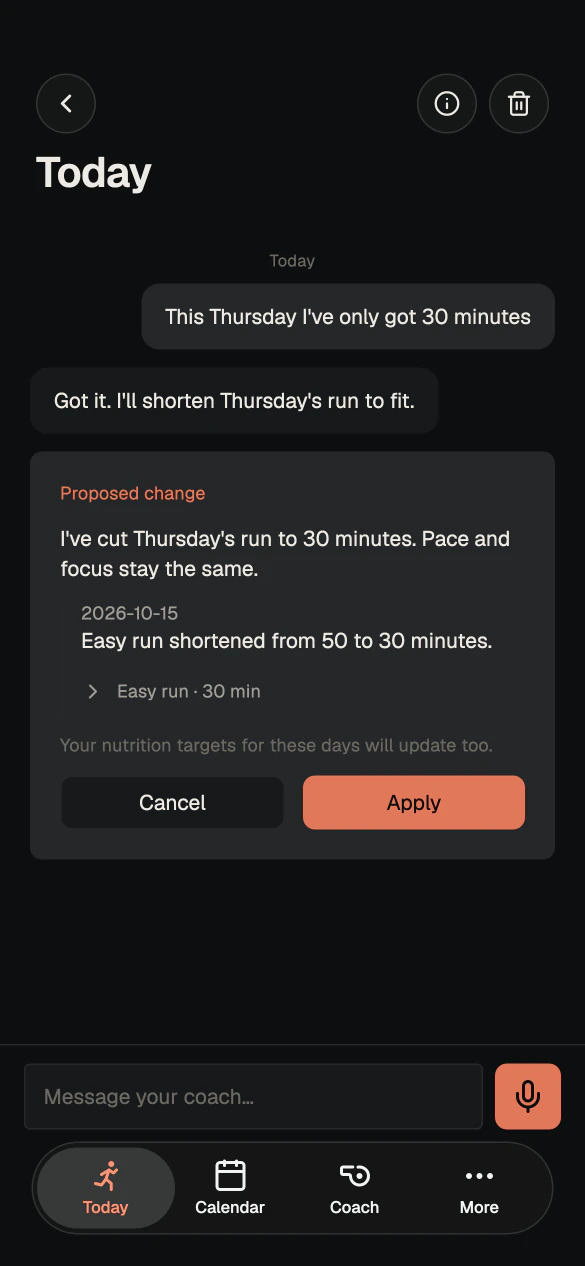 Screen of the Tahto app
