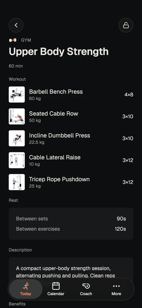 Screen of the Tahto app
