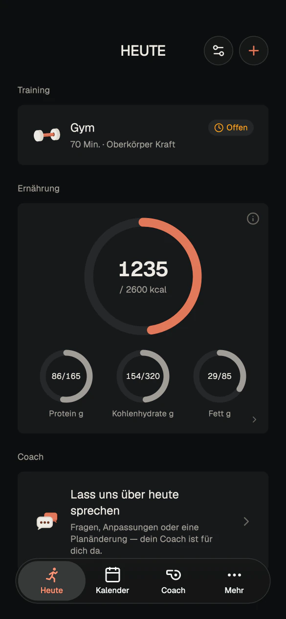 Bildschirm der Tahto-App
