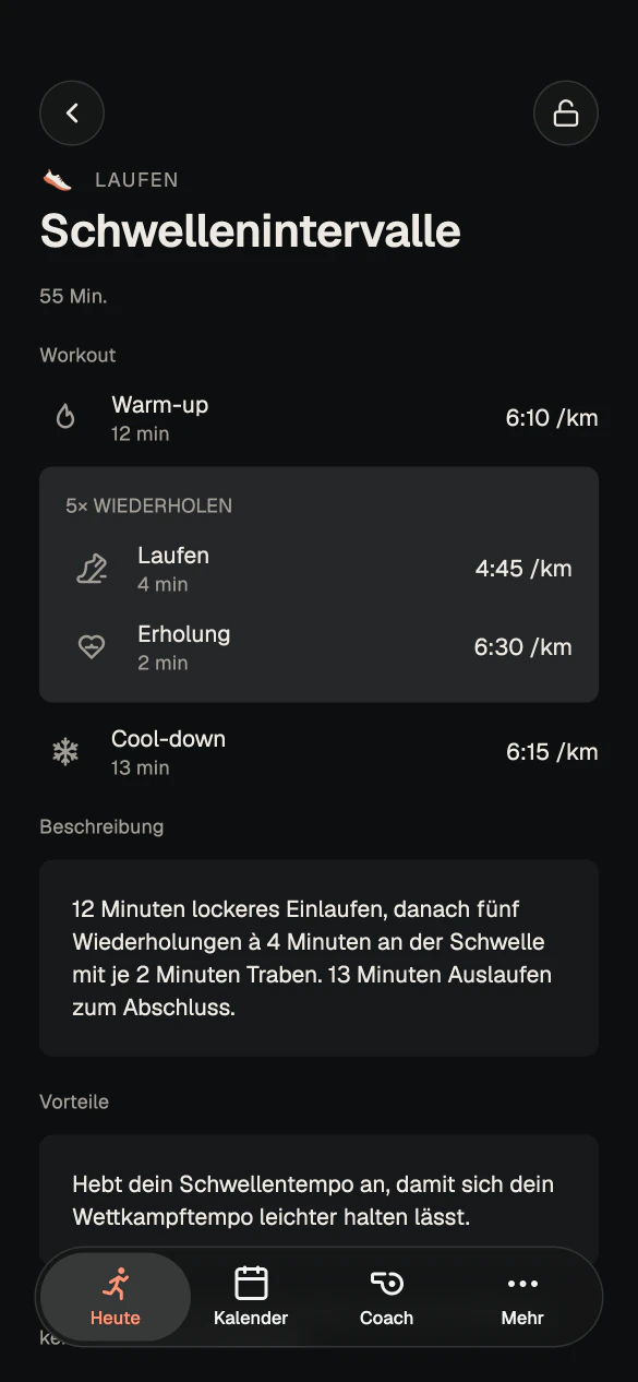 Bildschirm der Tahto-App